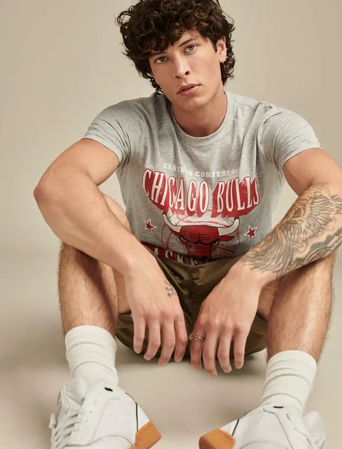 Lucky Brand Graphic Tees Men Bulls Graphic Tee 054 Gray