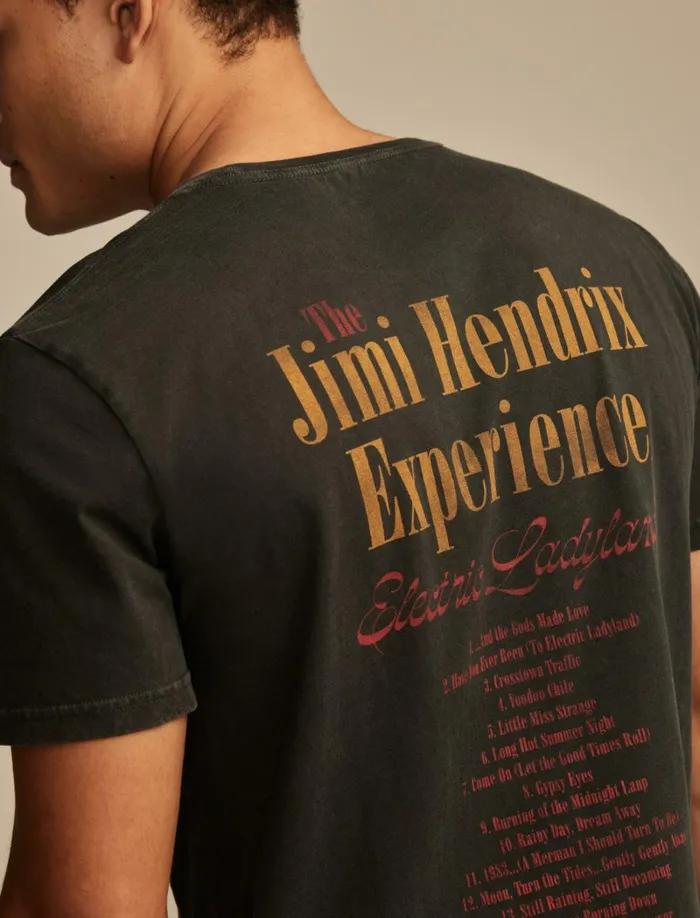 Lucky Brand Graphic Tees Men Hendrix Electric Lady Land Jet Black