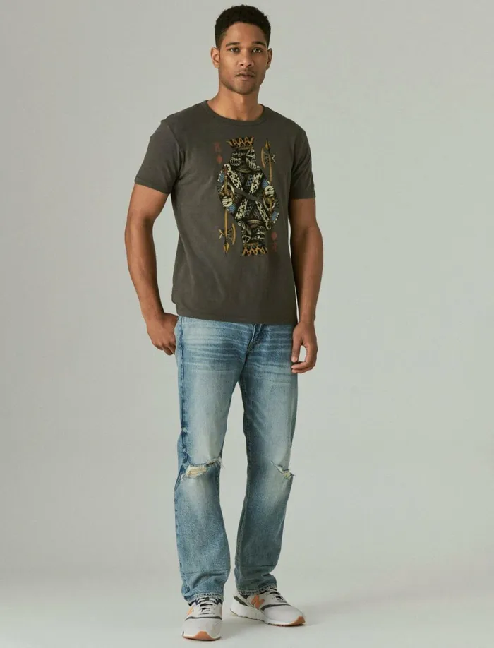 Lucky Brand Graphic Tees Men King Of Diamonds Tee Black Mountain