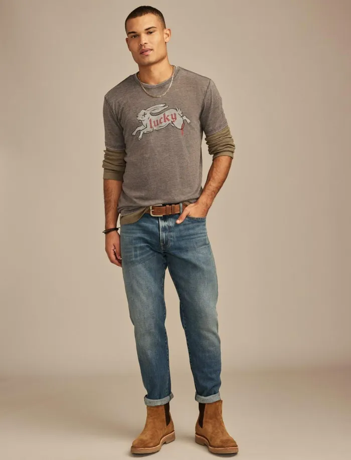 Lucky Brand Graphic Tees Men Lucky Rabbits Foot Raven