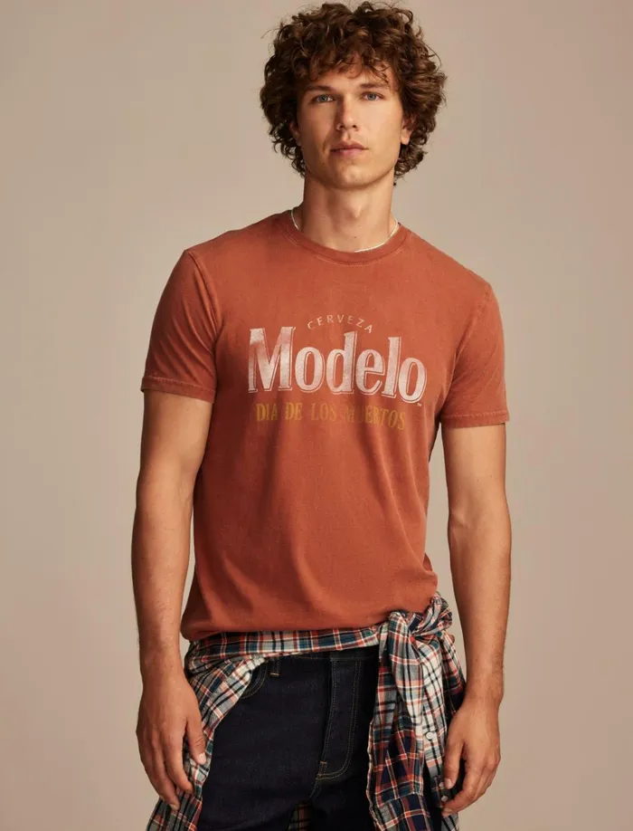 Lucky Brand Graphic Tees Men Modelo Bottle Arabian Spice