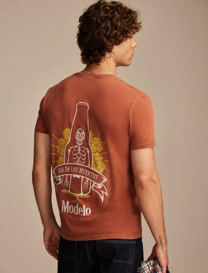 Lucky Brand Graphic Tees Men Modelo Bottle Arabian Spice