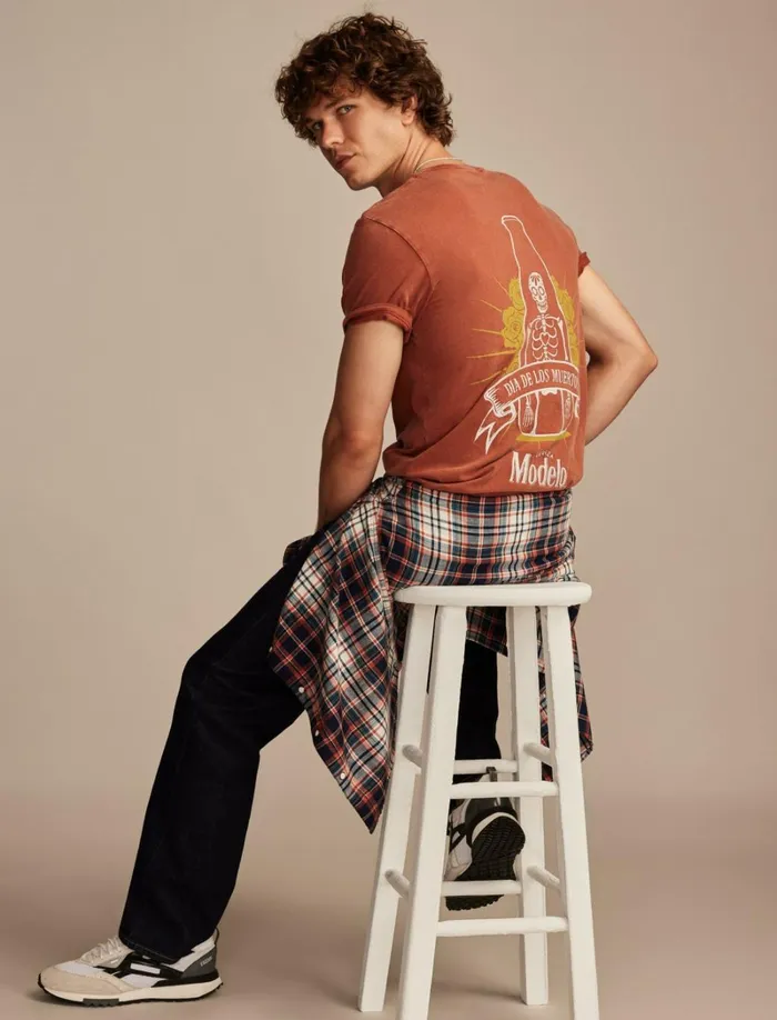 Lucky Brand Graphic Tees Men Modelo Bottle Arabian Spice