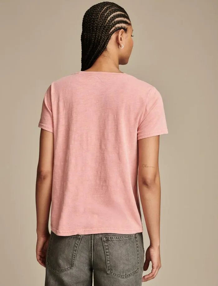 Lucky Brand Graphic Tees Women Hamsa Hands Classic Crew Peach Blossom