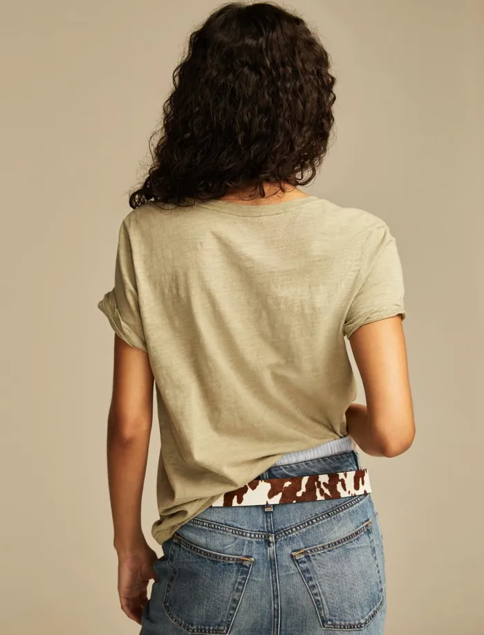 Lucky Brand Graphic Tees Women Journey Heart Classic Crew Tea