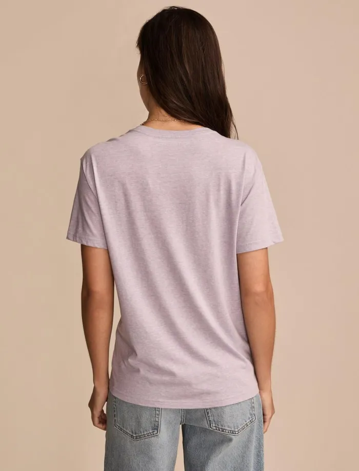 Lucky Brand Graphic Tees Women Zodiac Butterfly Boyfriend Tee Lavender Aura