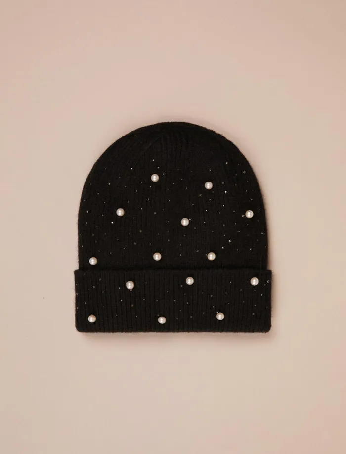 Lucky Brand Hats Women Embellished Beanie Black