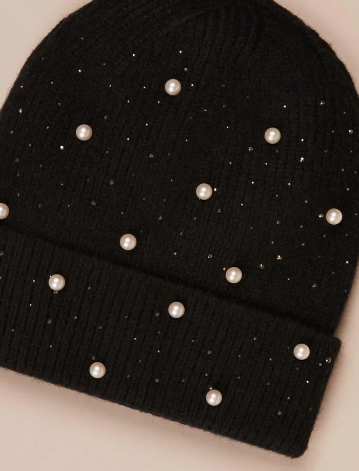 Lucky Brand Hats Women Embellished Beanie Black