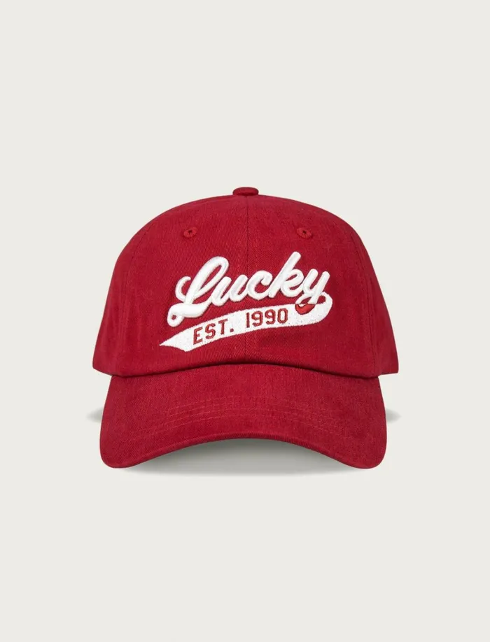 Lucky Brand Hats Women Lucky 1990 Embroidered Dad Hat Dark Red