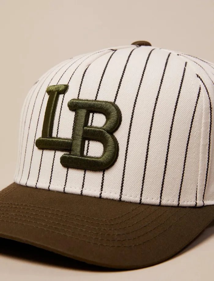 Lucky Brand Hats Women Pinstripe Logo Cap Light Green