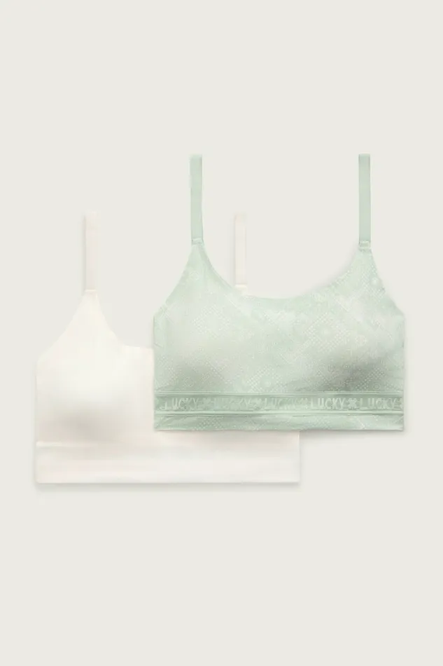 Lucky Brand Intimates and Sleepwear Women 2hgr Plus Brush Micro Lounge Bra Limelight