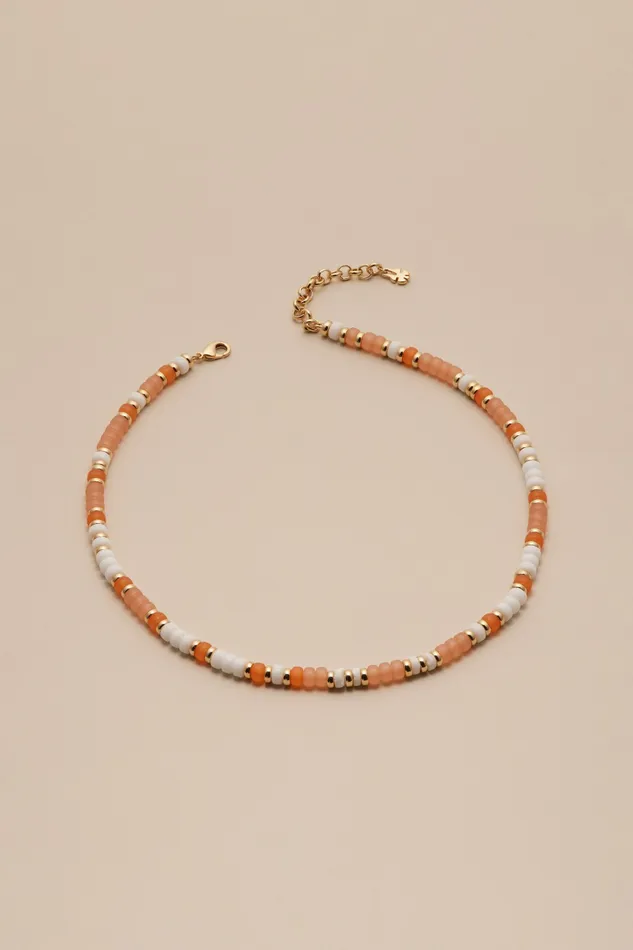 Lucky Brand Jewelry Women Coral Beaded Choker Gold