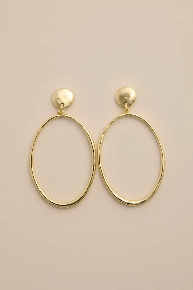 Lucky Brand Jewelry Women Front Facing Hoop Earrings Gold
