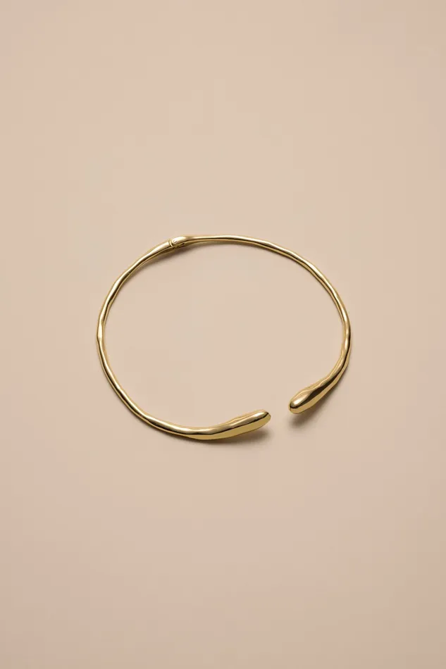 Lucky Brand Jewelry Women Hammered Collar Necklace Gold