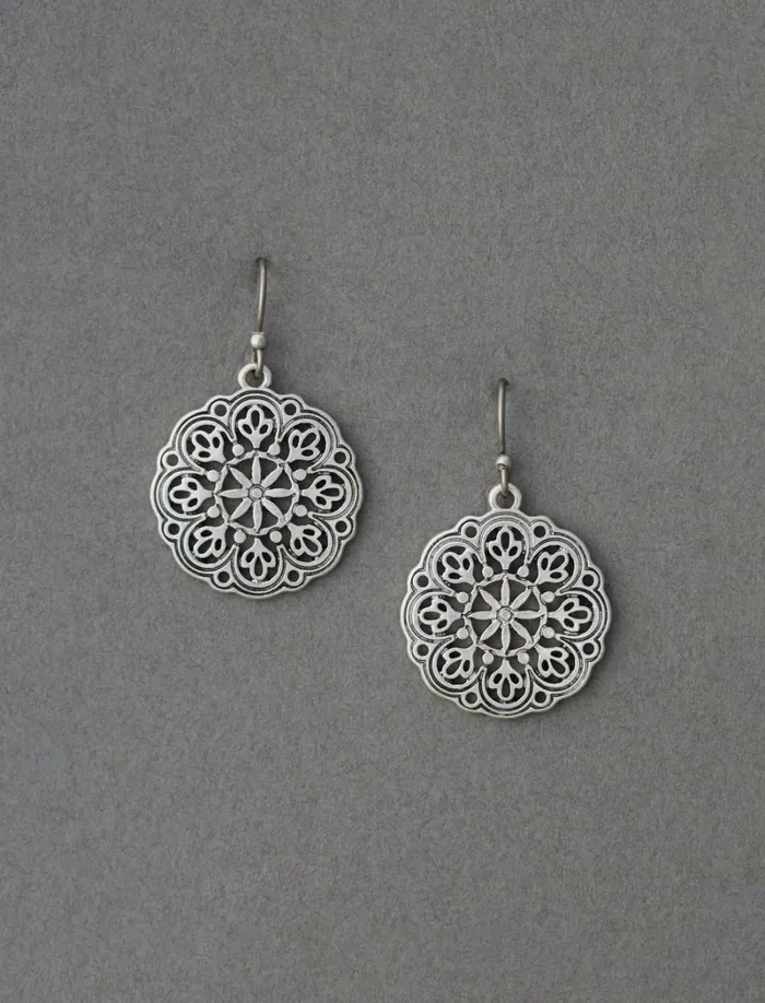 Lucky Brand Jewelry Women Openwork Drop Earring Silver