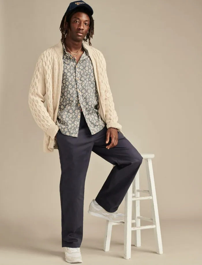 Lucky Brand Pants Men Coolmax Relaxed Straight Fit Chino Parisian Night