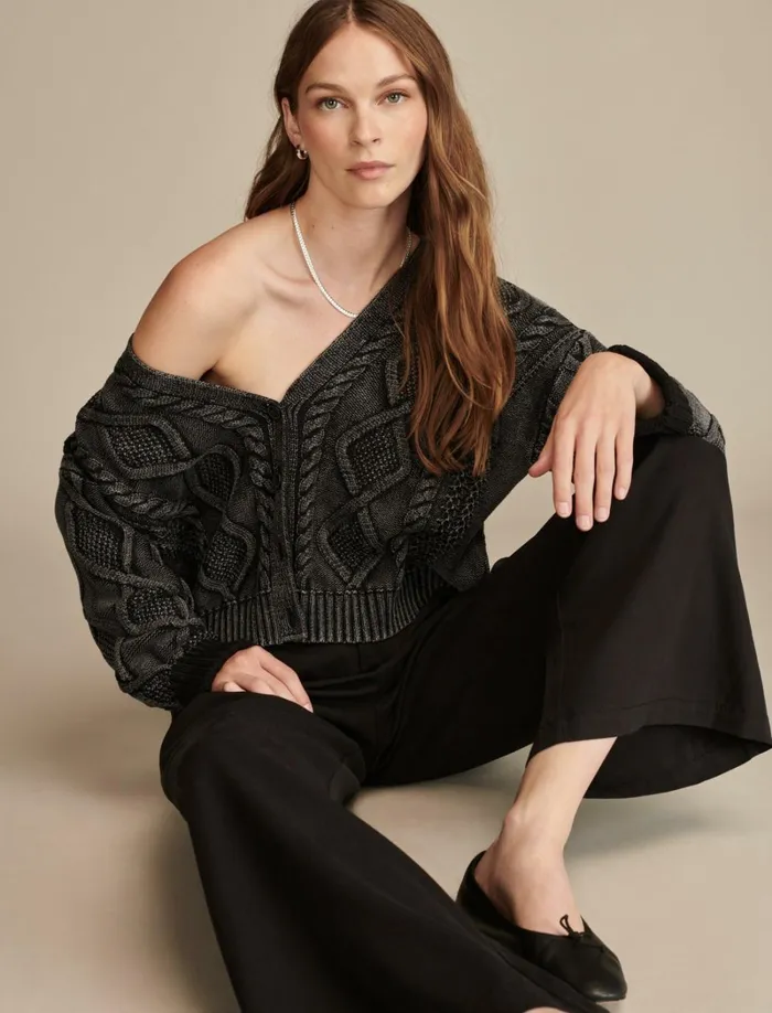 Lucky Brand Pants Women Classic Wide Leg Pleated Pant Meteorite