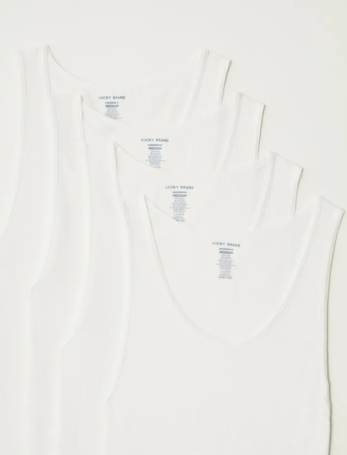 Lucky Brand Shirts and Tops Men 4 Pack AShirt Tank Tops White