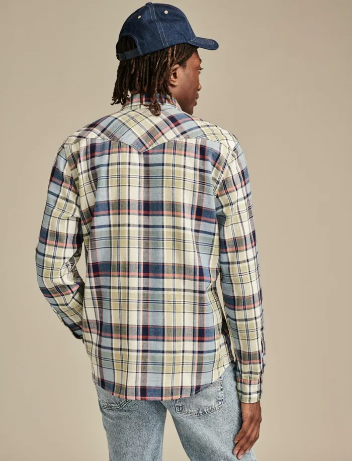 Lucky Brand Shirts and Tops Men Indigo Plaid Western Long Sleeve Shirt Multi