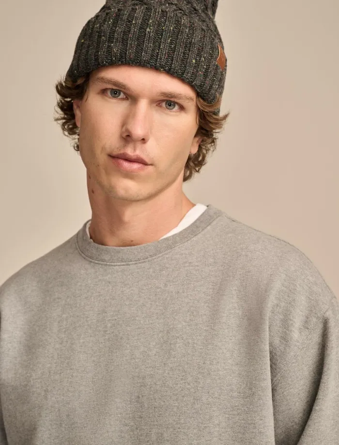 Lucky Brand Shirts and Tops Men Relaxed Fleece Crew Heather Grey