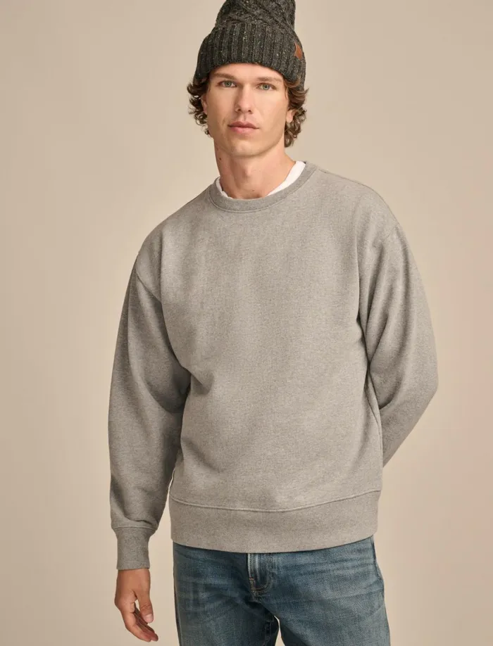 Lucky Brand Shirts and Tops Men Relaxed Fleece Crew Heather Grey
