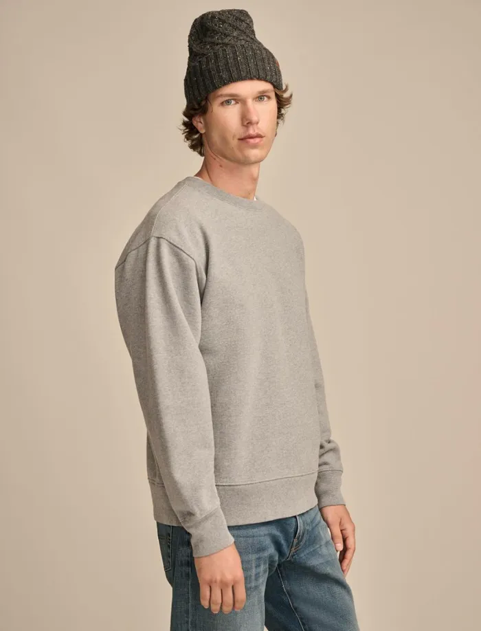 Lucky Brand Shirts and Tops Men Relaxed Fleece Crew Heather Grey