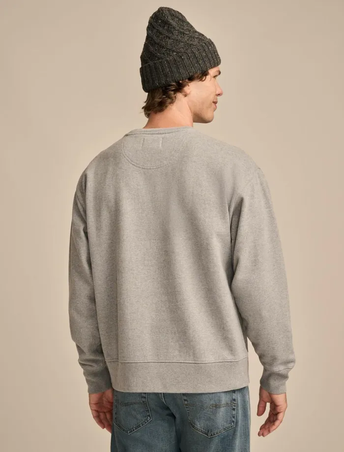 Lucky Brand Shirts and Tops Men Relaxed Fleece Crew Heather Grey