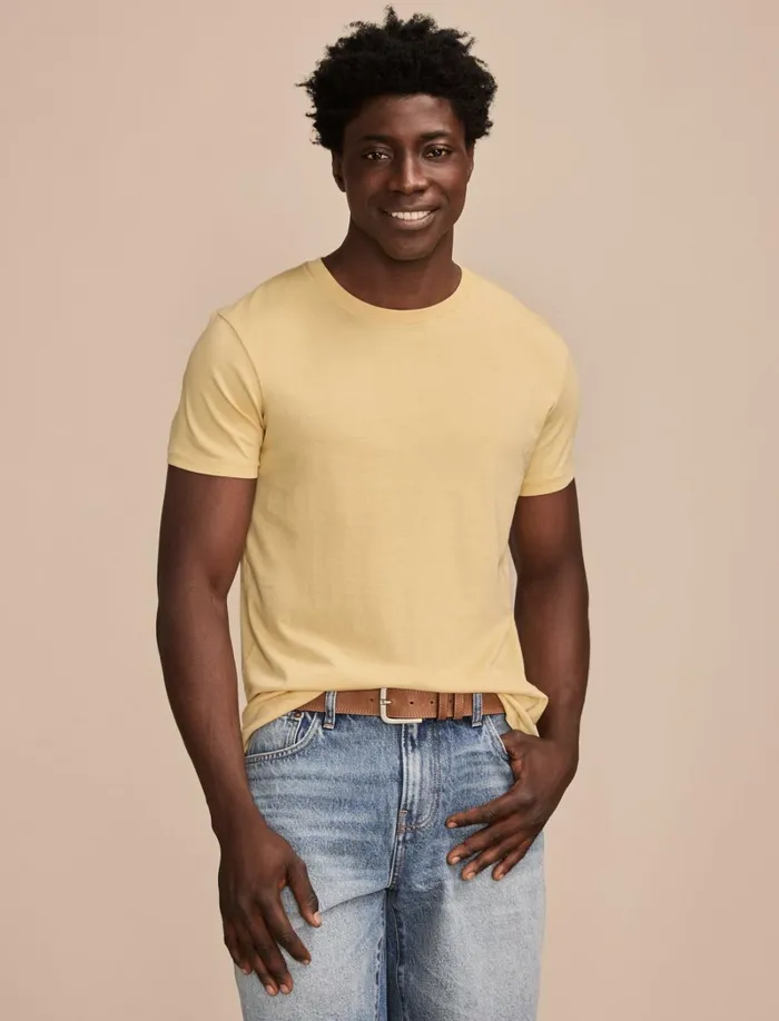 Lucky Brand Shirts and Tops Men Supima Short Sleeve Crew Gravel