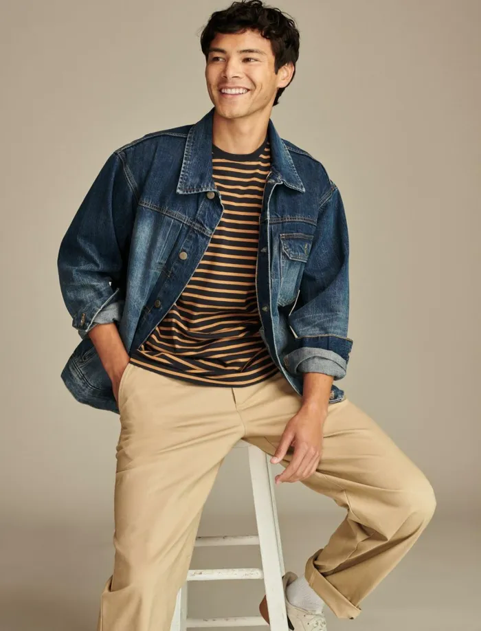 Lucky Brand Shirts and Tops Men Supima Stripe Short Sleeve Crew Shirt Multi