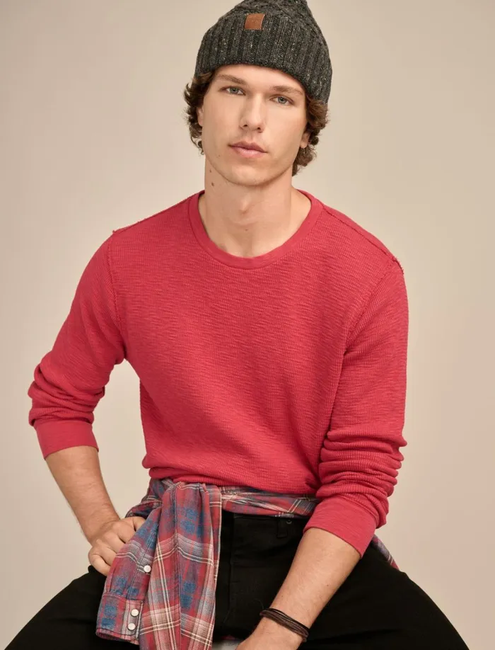 Lucky Brand Shirts and Tops Men Thermal Crew Jester Red