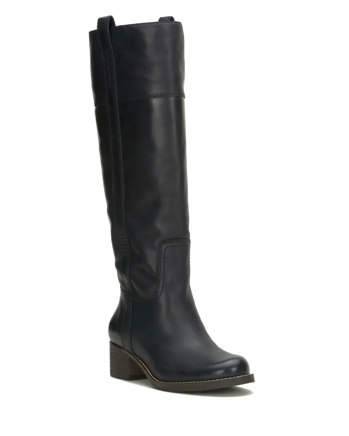 Lucky Brand Shoes Women Hybiscus Wide Calf Riding Boot Black
