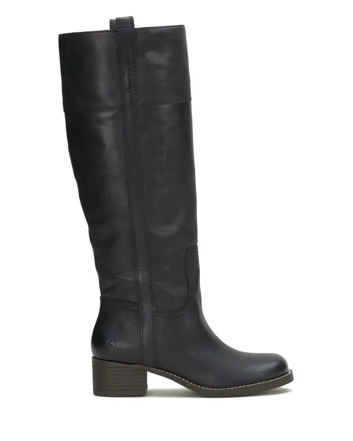 Lucky Brand Shoes Women Hybiscus Wide Calf Riding Boot Black