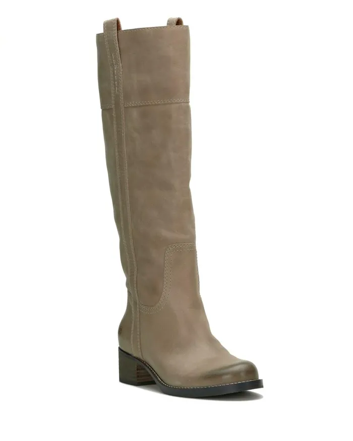 Lucky Brand Shoes Women Hybiscus Wide Calf Riding Boot Medium Light Grey