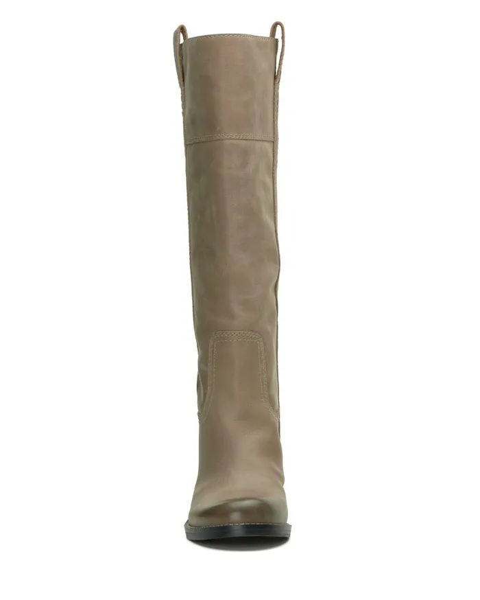Lucky Brand Shoes Women Hybiscus Wide Calf Riding Boot Medium Light Grey