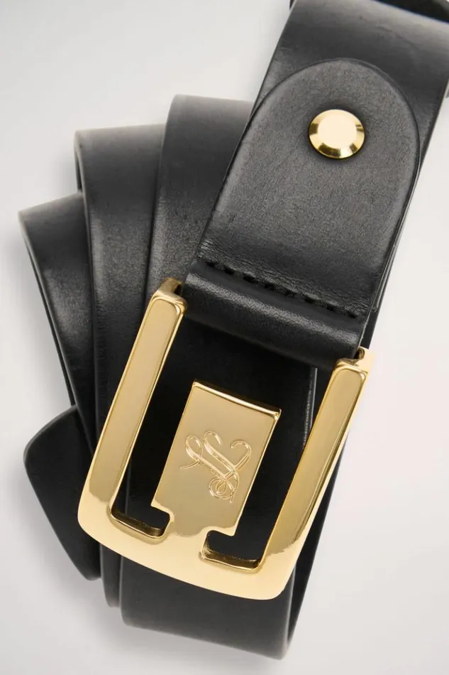 Luisa Spagnoli Belts Doberdo 8211 Leather Belt Blackgold 8211 Women Luisa Spagnoli Belts Doberdo 8211 Leather Belt Blackgold 8211 Women