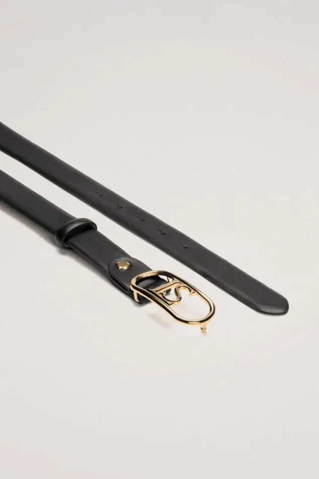 Luisa Spagnoli Belts Dolcino 8211 Leather Belt Blackgold 8211 Women Luisa Spagnoli Belts Dolcino 8211 Leather Belt Blackgold 8211 Women