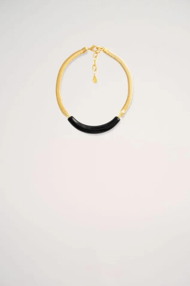 Luisa Spagnoli Bijoux Nanping 8211 SemiRigid Necklace Blackgold 8211 Women Luisa Spagnoli Bijoux Nanping 8211 SemiRigid Necklace Blackgold 8211 Women