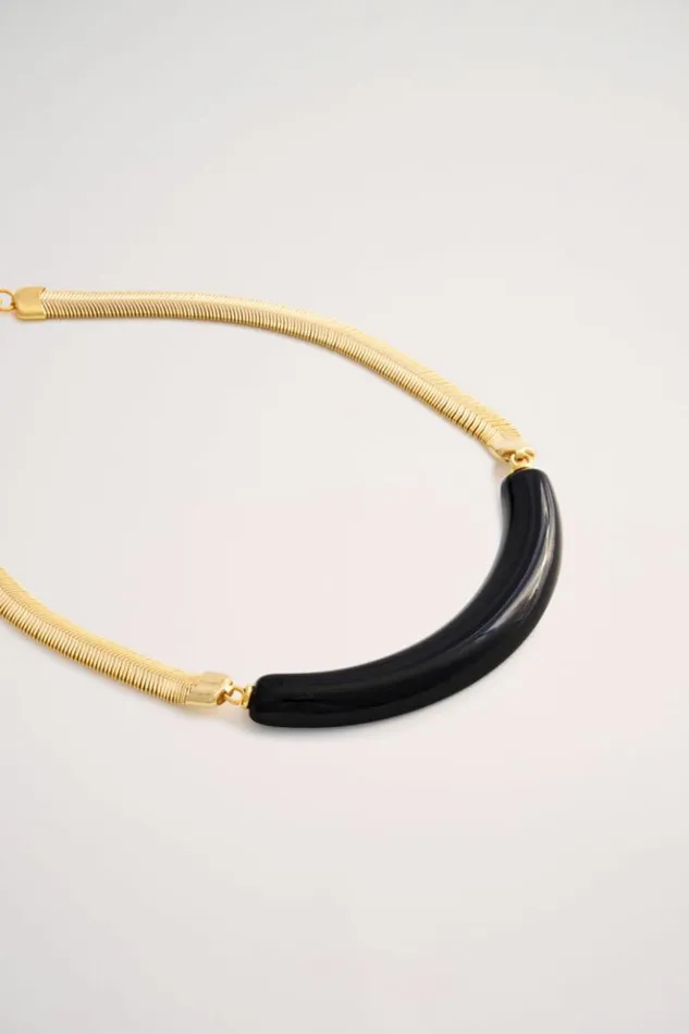 Luisa Spagnoli Bijoux Nanping 8211 SemiRigid Necklace Blackgold 8211 Women Luisa Spagnoli Bijoux Nanping 8211 SemiRigid Necklace Blackgold 8211 Women