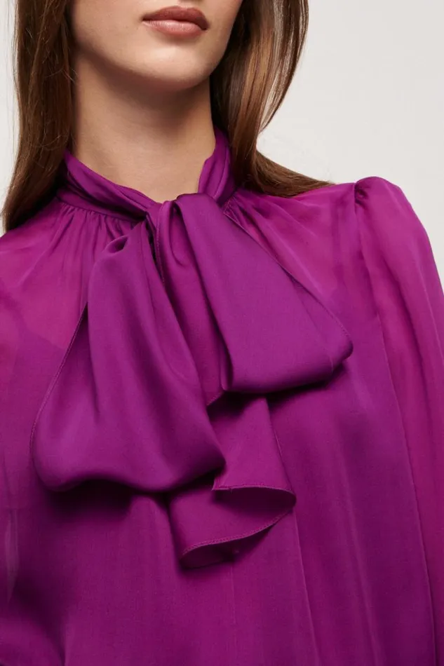Luisa Spagnoli Blouses And Shirts Luccichio 8211 Silk Blouse Fuchsia 8211 Women