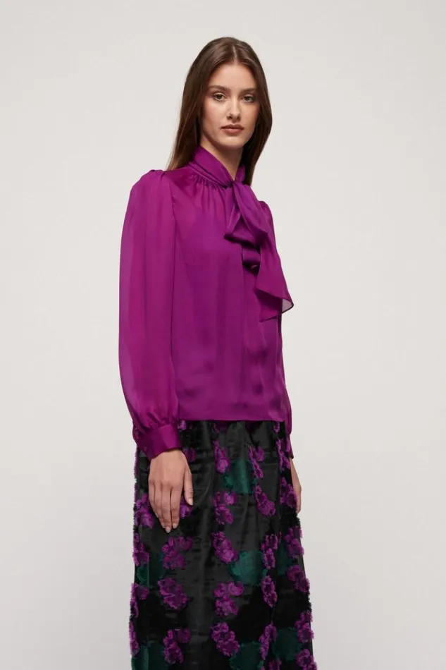 Luisa Spagnoli Blouses And Shirts Luccichio 8211 Silk Blouse Fuchsia 8211 Women Luisa Spagnoli Blouses And Shirts Luccichio 8211 Silk Blouse Fuchsia 8211 Women