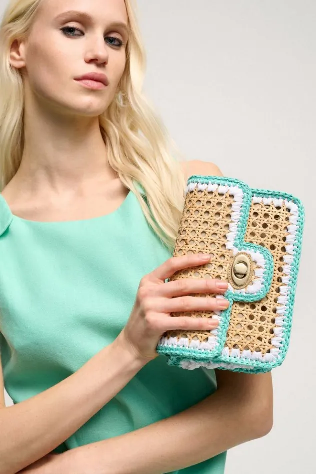 Luisa Spagnoli Crossbody Bags Isoletta 8211 CrossBody Bag Lightbluegold 8211 Women Luisa Spagnoli Crossbody Bags Isoletta 8211 CrossBody Bag Lightbluegold 8211 Women