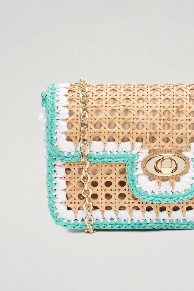 Luisa Spagnoli Crossbody Bags Isoletta 8211 CrossBody Bag Lightbluegold 8211 Women Luisa Spagnoli Crossbody Bags Isoletta 8211 CrossBody Bag Lightbluegold 8211 Women