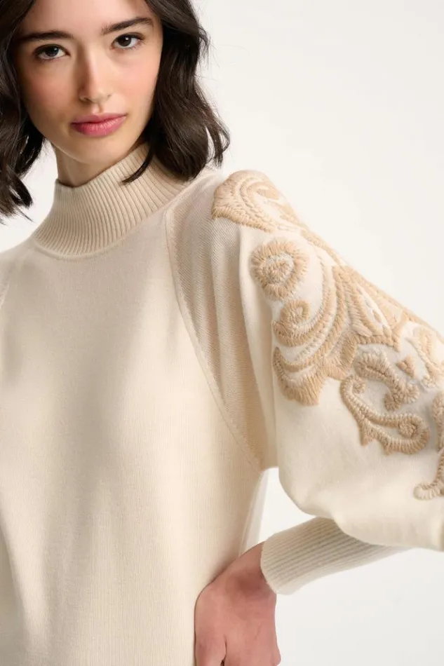 Luisa Spagnoli Dresses and Jumpsuits Maioliche 8211 Embroidered Wool Dress Cream 8211 Women Luisa Spagnoli Dresses and Jumpsuits Maioliche 8211 Embroidered Wool Dress Cream 8211 Women