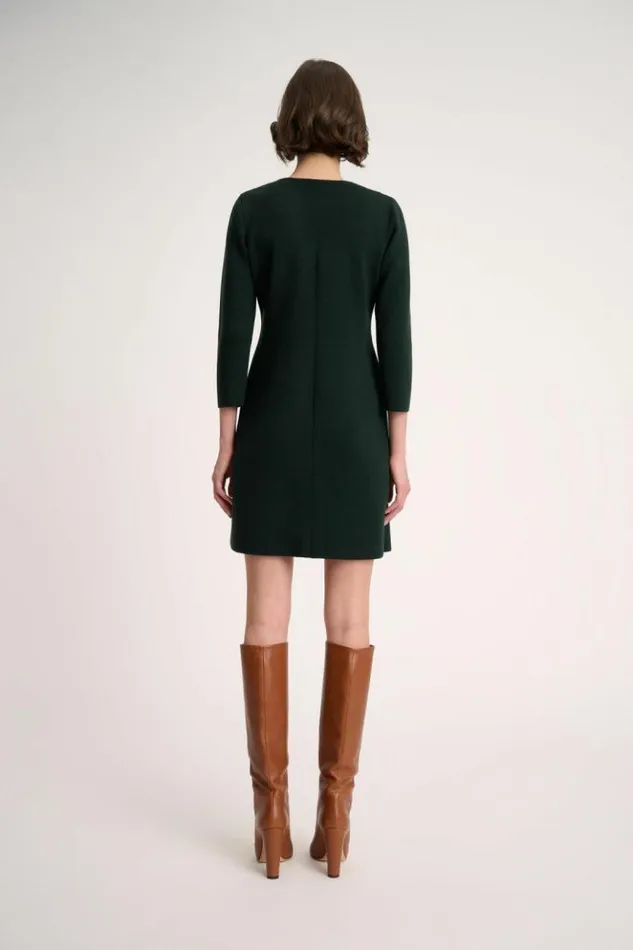 Luisa Spagnoli Dresses and Jumpsuits Marinella 8211 Bon Ton Knit Dress Bottlegreen 8211 Women
