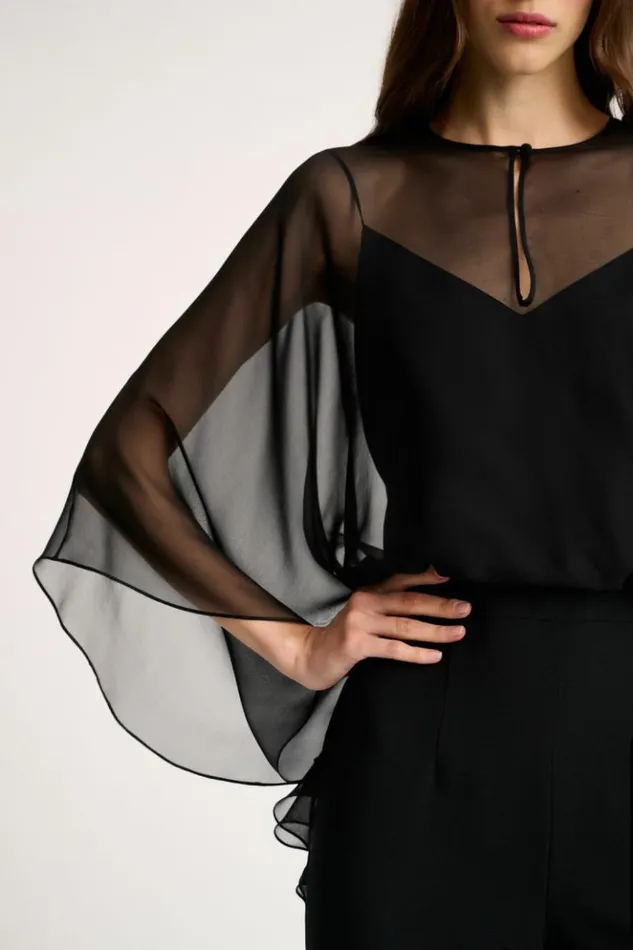 Luisa Spagnoli Formal Dresses Gelo 8211 Jumpsuit With Shrug Black 8211 Women Luisa Spagnoli Formal Dresses Gelo 8211 Jumpsuit With Shrug Black 8211 Women