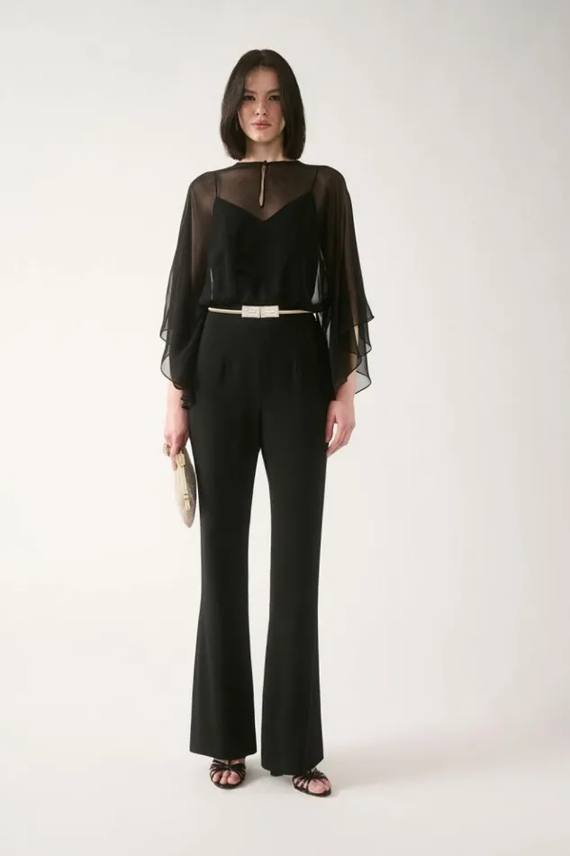 Luisa Spagnoli Formal Dresses Gelo 8211 Jumpsuit With Shrug Black 8211 Women Luisa Spagnoli Formal Dresses Gelo 8211 Jumpsuit With Shrug Black 8211 Women