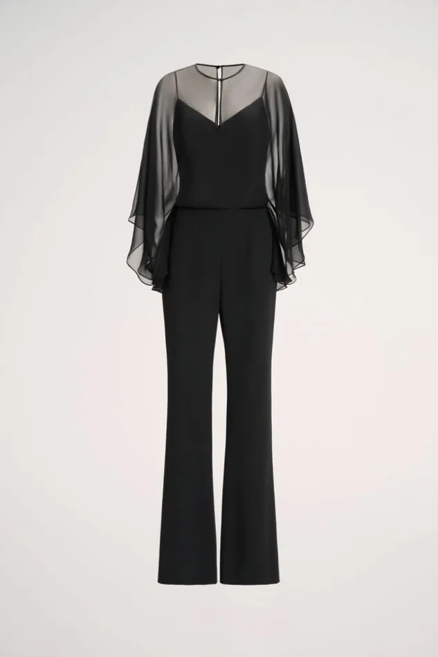 Luisa Spagnoli Formal Dresses Gelo 8211 Jumpsuit With Shrug Black 8211 Women Luisa Spagnoli Formal Dresses Gelo 8211 Jumpsuit With Shrug Black 8211 Women