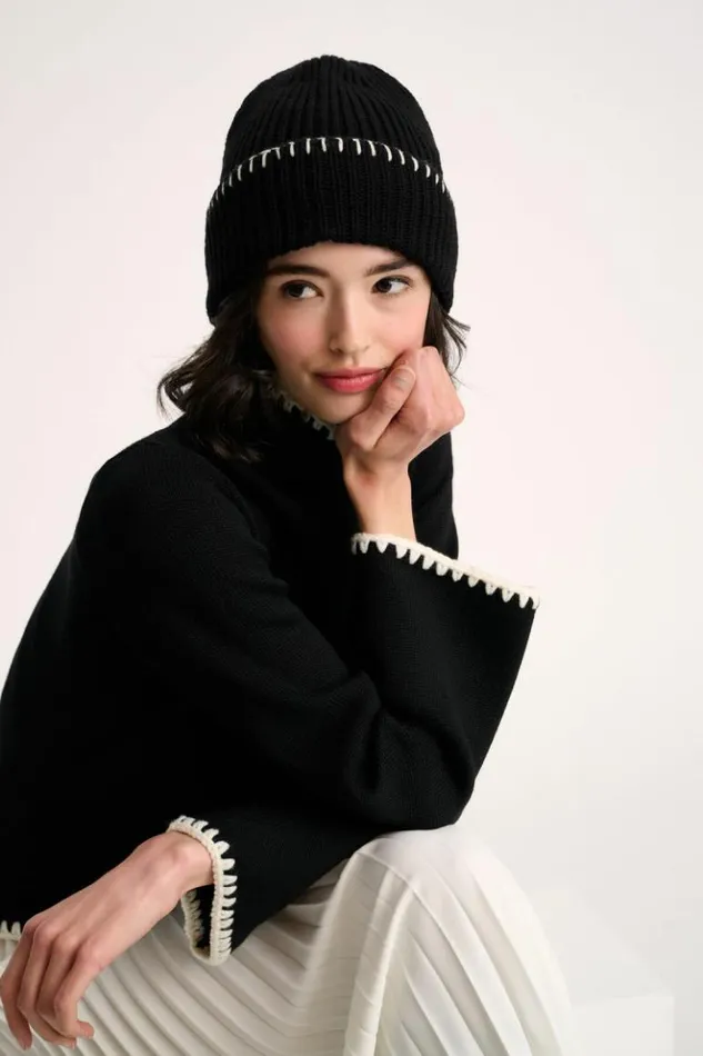 Luisa Spagnoli Hats And Gloves Malindi 8211 Embroidered Hat Black 8211 Women Luisa Spagnoli Hats And Gloves Malindi 8211 Embroidered Hat Black 8211 Women