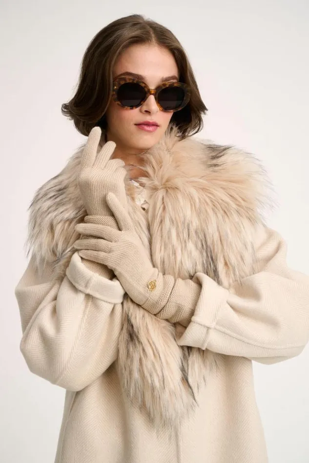Luisa Spagnoli Hats And Gloves Miss 8211 Knit Gloves Cream 8211 Women
