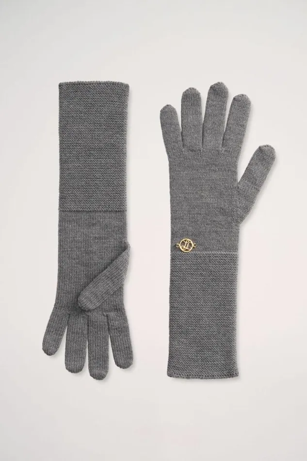 Luisa Spagnoli Hats And Gloves Miss 8211 Knit Gloves Grey Melange 8211 Women